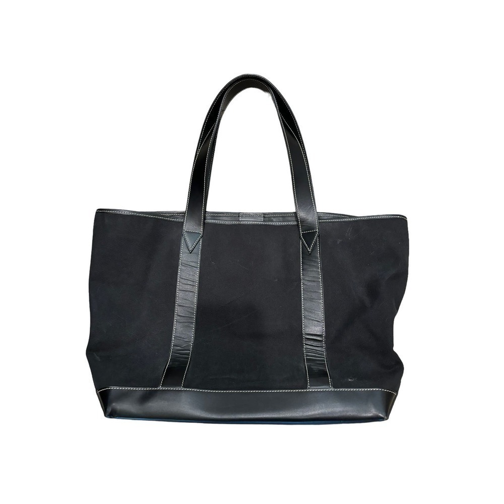 Stefano Serapian Milano 04 Two-Handle Black Canvas and Leather Tote